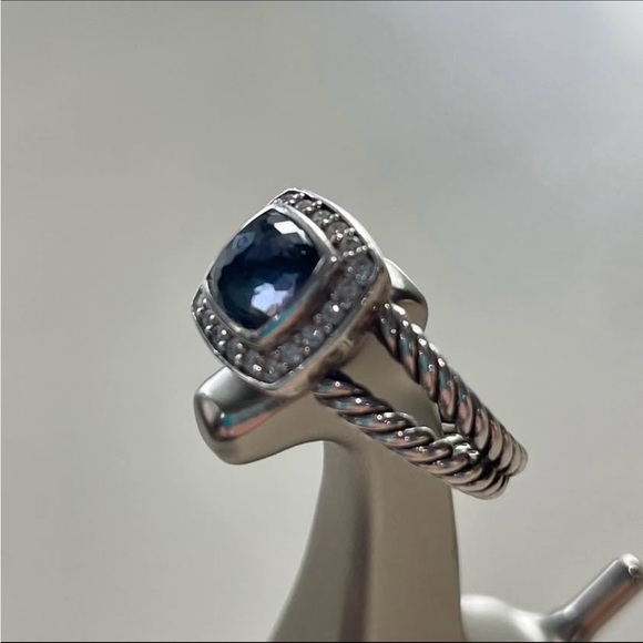 David Yurman Petite Albion Ring with Lavender Amethyst/Hematine and Pavé Diamond - Picture 7 of 7